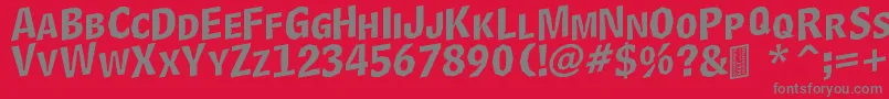 DelinquentCapsSkewd Font – Gray Fonts on Red Background