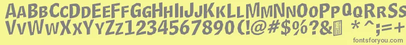 DelinquentCapsSkewd Font – Gray Fonts on Yellow Background