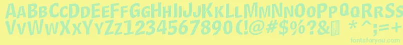 DelinquentCapsSkewd Font – Green Fonts on Yellow Background