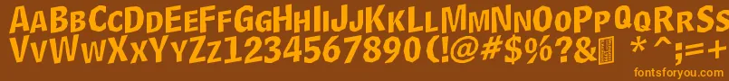 DelinquentCapsSkewd Font – Orange Fonts on Brown Background