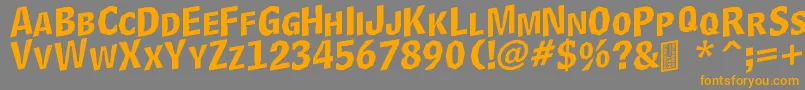 DelinquentCapsSkewd-Schriftart – Orangefarbene Schriften auf grauem Hintergrund