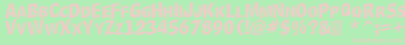 DelinquentCapsSkewd Font – Pink Fonts on Green Background