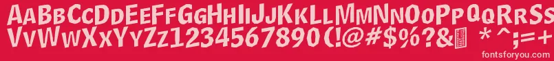 DelinquentCapsSkewd Font – Pink Fonts on Red Background