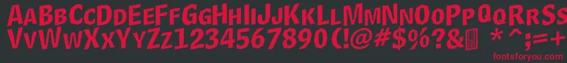 DelinquentCapsSkewd Font – Red Fonts on Black Background