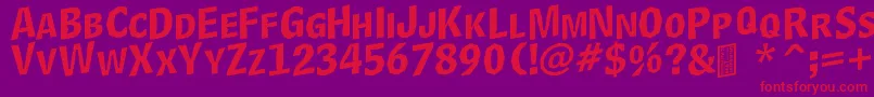 DelinquentCapsSkewd Font – Red Fonts on Purple Background