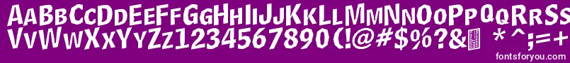 DelinquentCapsSkewd Font – White Fonts on Purple Background