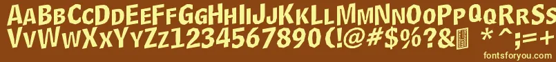 DelinquentCapsSkewd Font – Yellow Fonts on Brown Background