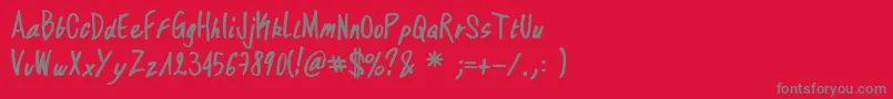 DirtyHandOfCre Font – Gray Fonts on Red Background