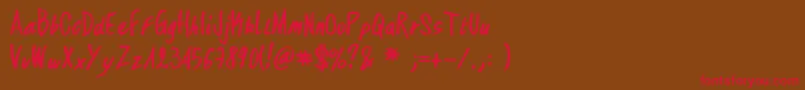 DirtyHandOfCre Font – Red Fonts on Brown Background