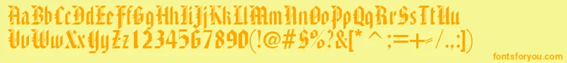 Americantext Font – Orange Fonts on Yellow Background
