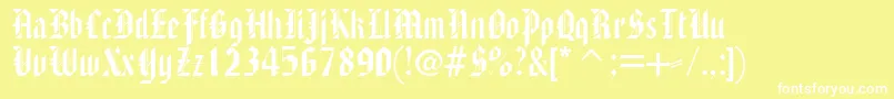 フォントAmericantext – 黄色い背景に白い文字