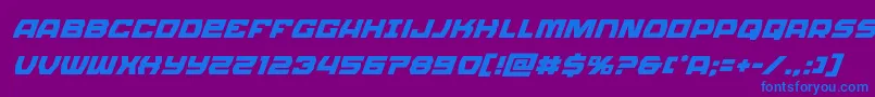 Olympiccarriersuperital Font – Blue Fonts on Purple Background