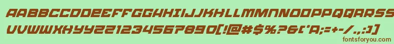 Olympiccarriersuperital Font – Brown Fonts on Green Background