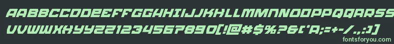 Olympiccarriersuperital Font – Green Fonts on Black Background