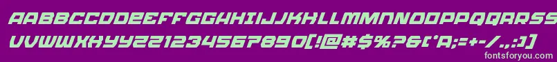 Olympiccarriersuperital Font – Green Fonts on Purple Background