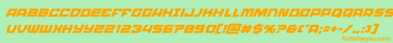 Olympiccarriersuperital-Schriftart – Orangefarbene Schriften auf grünem Hintergrund