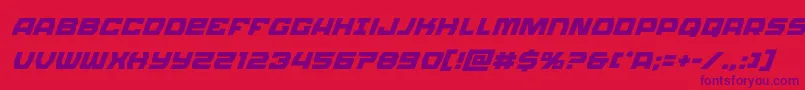 Olympiccarriersuperital Font – Purple Fonts on Red Background