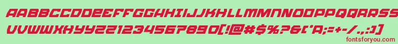 Olympiccarriersuperital Font – Red Fonts on Green Background