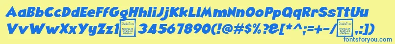 AngellaItalicDemo Font – Blue Fonts on Yellow Background