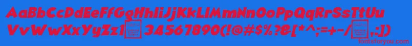 AngellaItalicDemo Font – Red Fonts on Blue Background