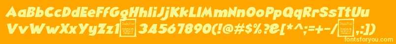 AngellaItalicDemo Font – Yellow Fonts on Orange Background