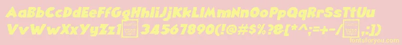 AngellaItalicDemo Font – Yellow Fonts on Pink Background