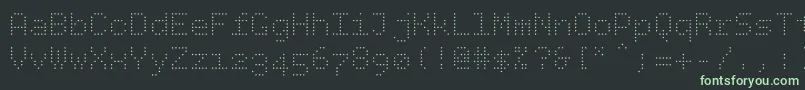 Bpdotsdiamondlight-fontti – vihreät fontit mustalla taustalla
