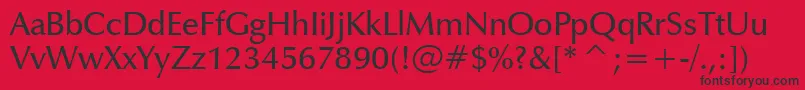 ZapfHumanist601DemiBt Font – Black Fonts on Red Background