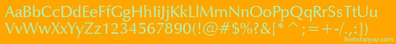ZapfHumanist601DemiBt Font – Green Fonts on Orange Background