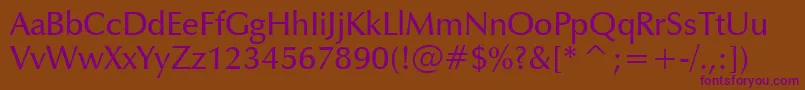 ZapfHumanist601DemiBt Font – Purple Fonts on Brown Background