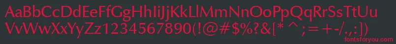 フォントZapfHumanist601DemiBt – 黒い背景に赤い文字