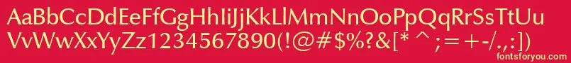 ZapfHumanist601DemiBt Font – Yellow Fonts on Red Background