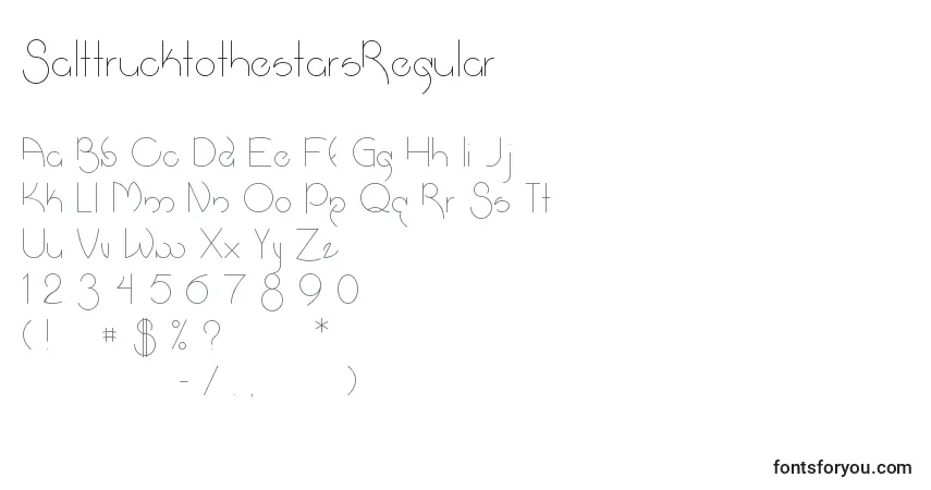 Шрифт SalttrucktothestarsRegular – алфавит, цифры, специальные символы