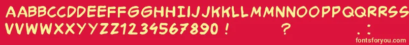 Smacktypographikregular Font – Yellow Fonts on Red Background