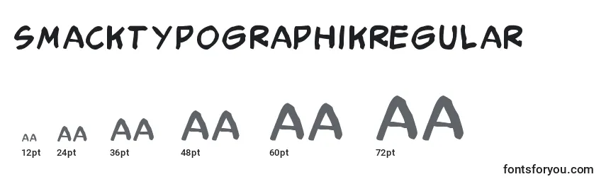 Размеры шрифта Smacktypographikregular
