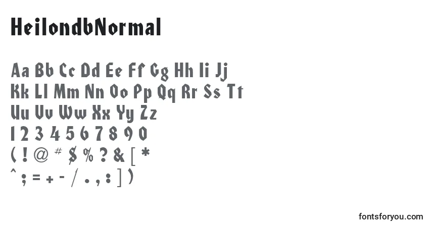 HeilondbNormal-fontti – aakkoset, numerot, erikoismerkit