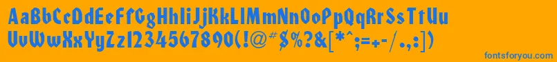 HeilondbNormal Font – Blue Fonts on Orange Background