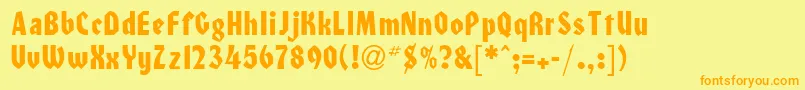 HeilondbNormal Font – Orange Fonts on Yellow Background