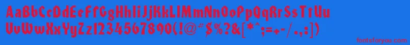 HeilondbNormal Font – Red Fonts on Blue Background
