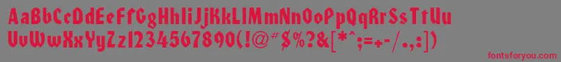 HeilondbNormal-Schriftart – Rote Schriften auf grauem Hintergrund