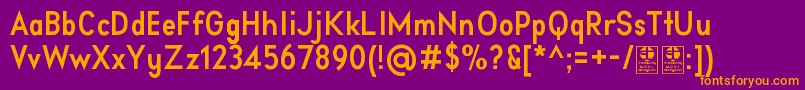 Шрифт AprikasBoldDemo – оранжевые шрифты на фиолетовом фоне