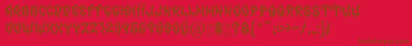 Fonte MbForeverraw – fontes marrons em um fundo vermelho