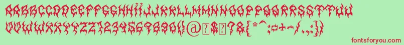 Шрифт MbForeverraw – красные шрифты на зелёном фоне