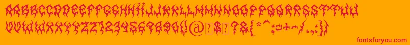 MbForeverraw Font – Red Fonts on Orange Background