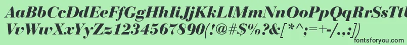 BodoniDisplayBolditalic Font – Black Fonts on Green Background