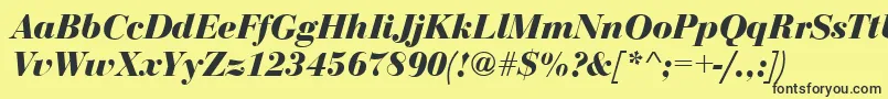 BodoniDisplayBolditalic Font – Black Fonts on Yellow Background