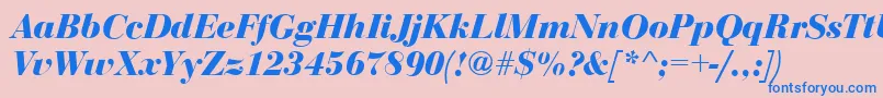 Шрифт BodoniDisplayBolditalic – синие шрифты на розовом фоне