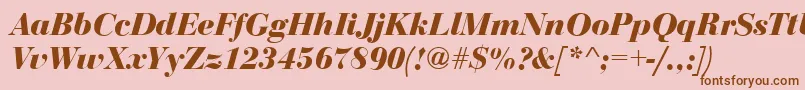 Шрифт BodoniDisplayBolditalic – коричневые шрифты на розовом фоне