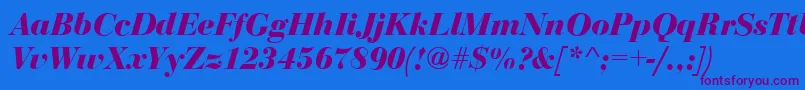 Шрифт BodoniDisplayBolditalic – фиолетовые шрифты на синем фоне