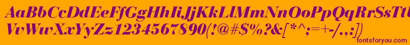 BodoniDisplayBolditalic Font – Purple Fonts on Orange Background